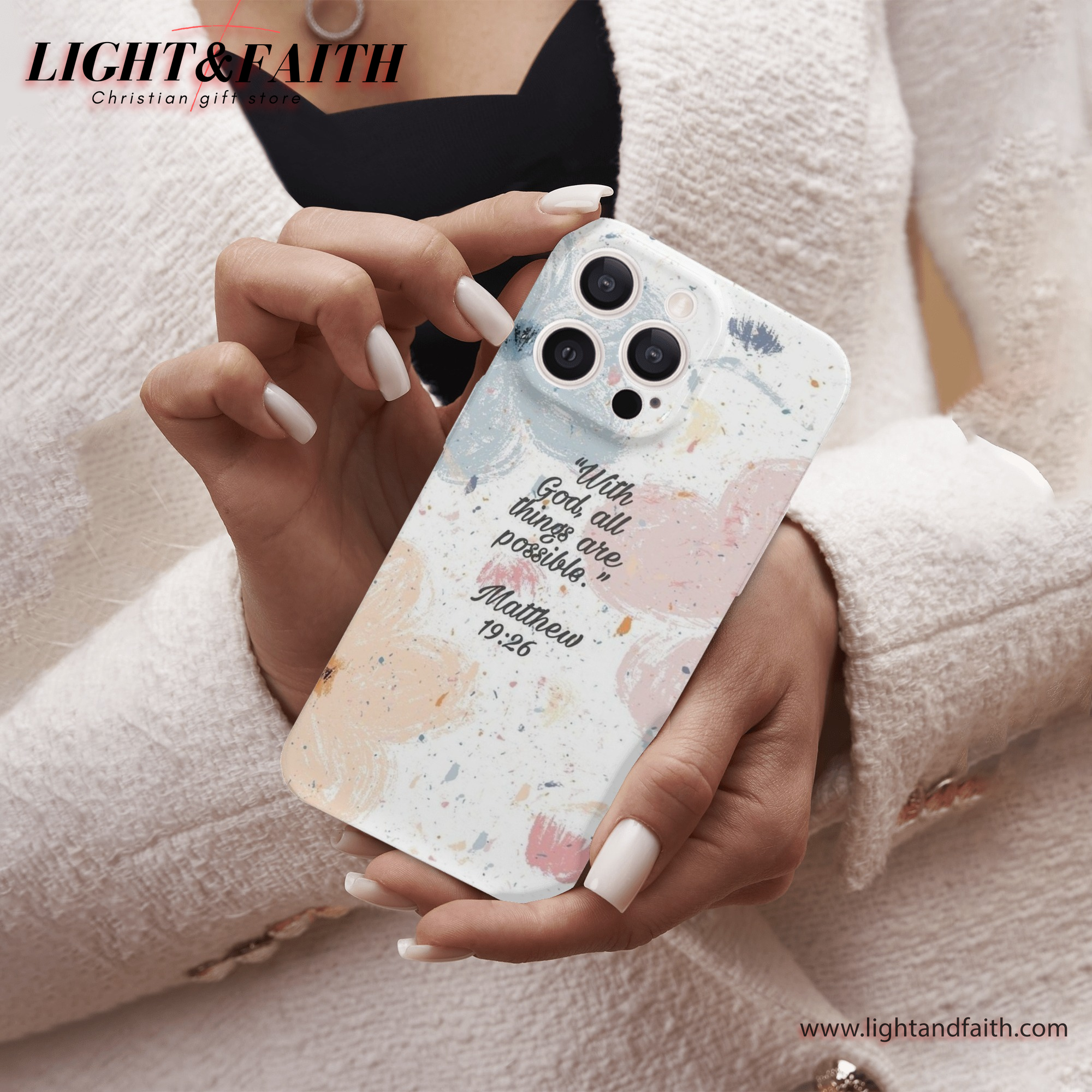 With God, all things are possible - Matthew 19:26 Phone Case, Christian Phone Case, Bible Verse Phone Case, Religious Gift, PCLAF54